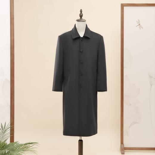 【福天华】寿服男大衣毛粘（灰色/兰色）百年工艺寿衣 商品图0