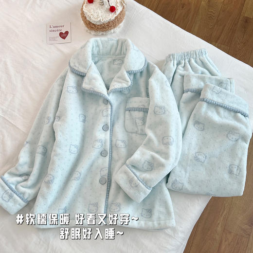 【好看又好穿！软糯保暖】厨师饼饼卡通睡衣女款珊瑚绒秋冬季加厚加绒保暖法兰绒长袖家居服。rc 商品图10