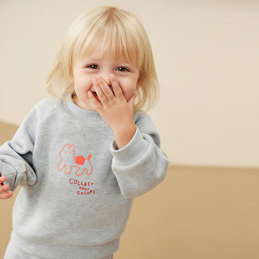 【加绒】迷你巴拉女童长袖套装宝宝棉弹长袖卫衣长裤2025冬新款 商品图2