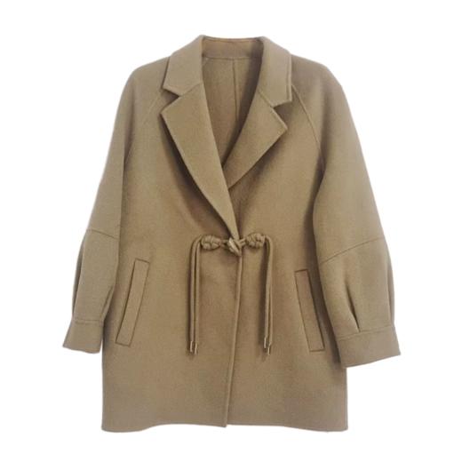 VIVIAN LIU薇薇安刘A2559303秋女装新款中长款牛角扣插肩羊毛大衣 商品图4