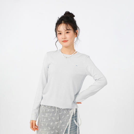 休闲气质基本款木耳边长袖T恤-纪念日百货门店同款165643320 商品图1