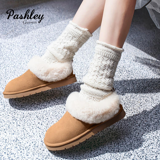 【梅花出品】帕奢利2025毛圈羊皮毛一体雪地靴HZ0057P 商品图3