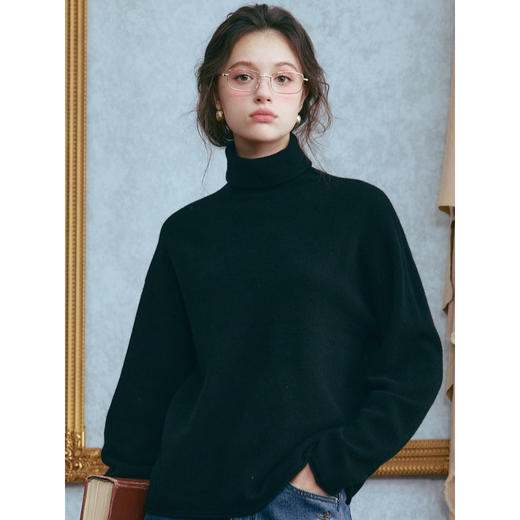 两三事 柔软独白 2025冬季新款百搭高领套头针织衫女打底外穿 商品图2