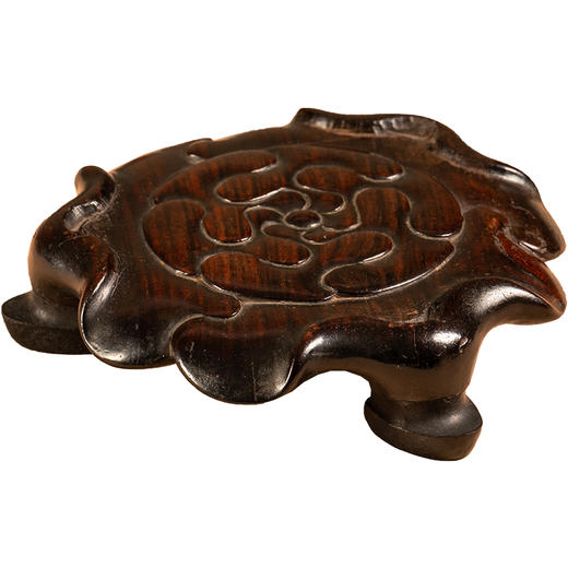 清中期	红木荷叶纹三足器座 商品图5