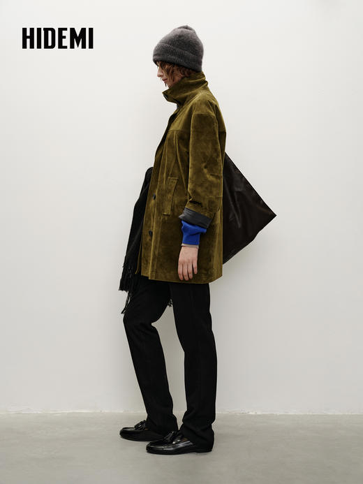 HIDEMI 进口绵羊毛加厚显瘦烟管神裤西装裤 黑色 商品图2