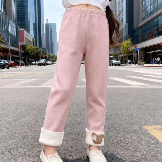 【39.9元2件】贝舒嘉女童深秋加绒打底可外穿长裤女孩秋冬新款可爱薄绒修身裤90-150 商品图11