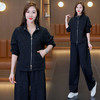 YM 8555-108时尚洋气立领开衫上衣阔腿裤两件套气质减龄套装 商品缩略图1