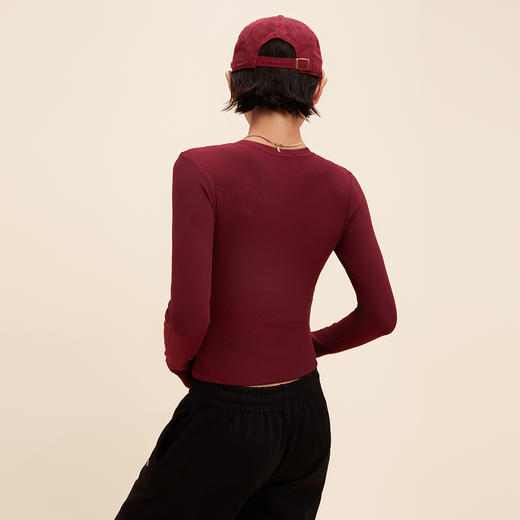 跃牌【周游世界】秋冬新款瑜伽服女运动长袖T恤修身显瘦上衣TP0945 商品图2