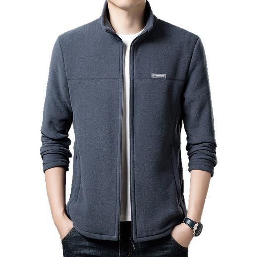 奥粒绒立领开衫外套秋冬季休闲运动卫衣男士加厚保暖亲肤夹克 商品图4