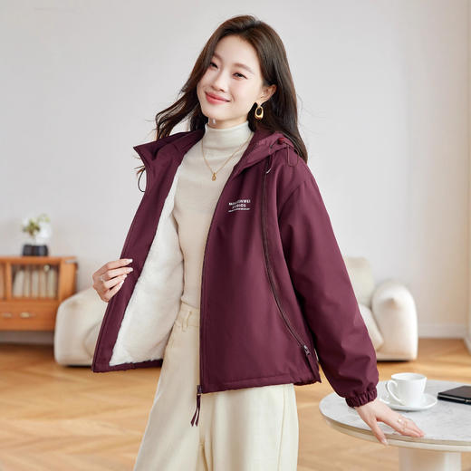 时尚休闲连帽加绒加厚棉服，冲锋衣棉服小众设计感潮HR-MUZI8661 商品图0