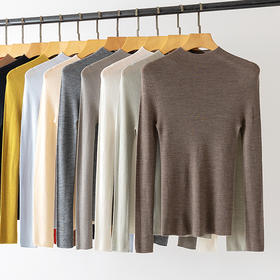 「自」全新升级【铂金会员284/天猫379/差价95】(44124)洛诗琳新款无缝一体半高领羊毛衫2025秋冬气质修身打底上衣