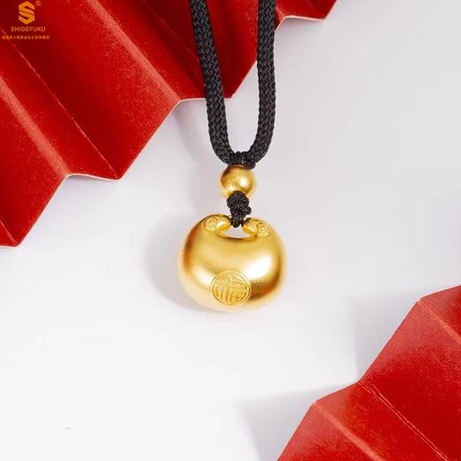 【品牌授权】【香港周六福】黄金钻石首饰 5D足金吊坠胖福[0.3克]（附赠K金项链） 商品图2
