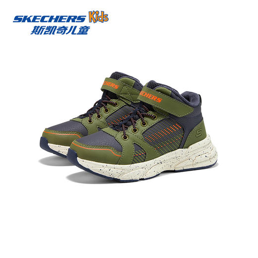 斯凯奇男童黑曜绒绒靴冬季加绒保暖棉鞋户外防滑运动鞋 商品图4