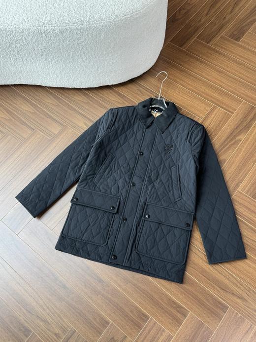 巴家25新品女士灯芯绒翻领格纹外套棉服 商品图8