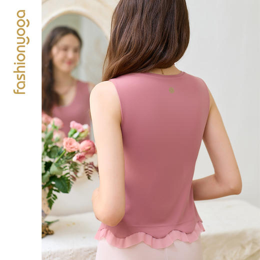 凡圣瑜伽优雅花边V领背心FC15254 商品图8