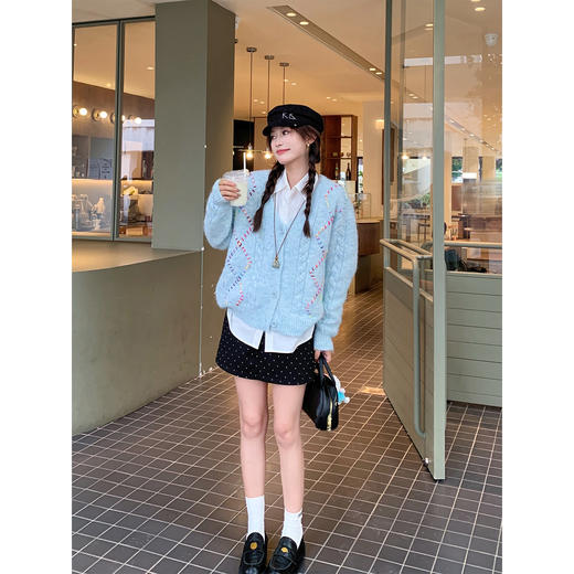 <曾小咸推荐>现货秒杀 ！微信超特价！韩系菱格开衫毛衣 日常189.99 立减90 秒杀99.99！！ 商品图3