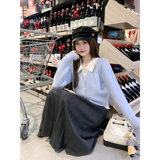 <曾小咸推荐>2.12现货秒杀 ！微信超特价！撞色翻领假两件毛衣 日常199.99 立减110 秒杀89.99！！ 商品图3