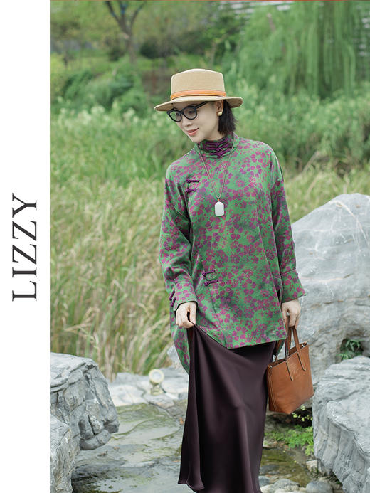 LIZZY优雅时尚百搭简约醋酸长裙8174 商品图3