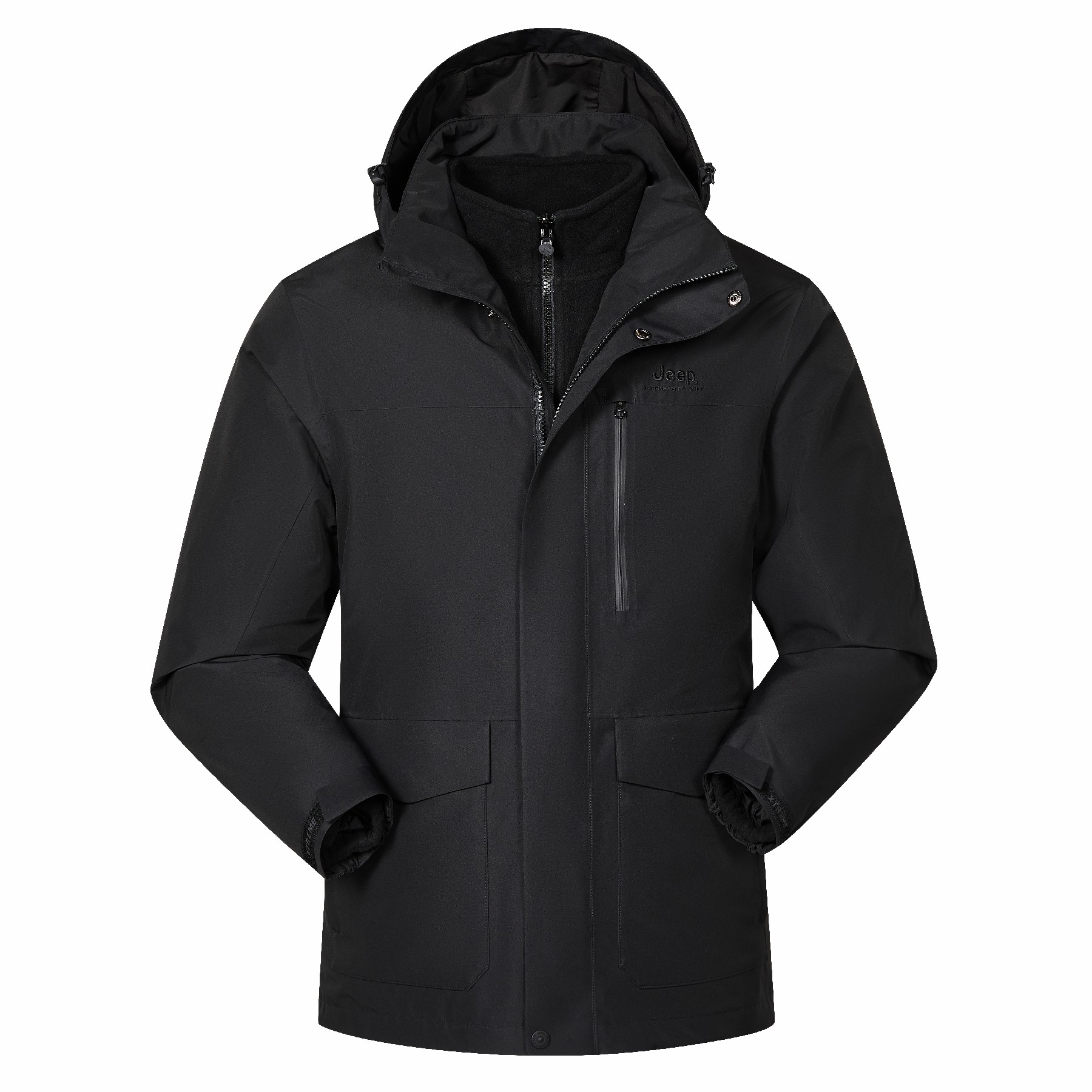 JEEP男式冲锋衣抓绒两件套J53219400766