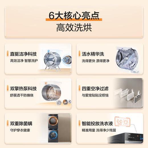 海尔（Haier）追光837洗烘套装 XQG100-BE837+GA100-S837 商品图2