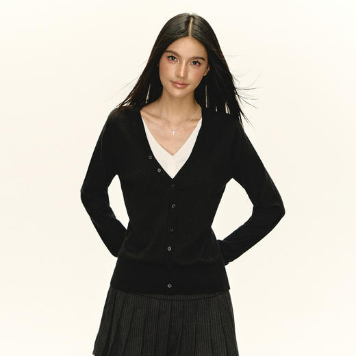 Ariseism 美式复古双色假两件毛衣女秋季新款上衣 商品图0