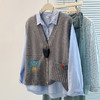 GYH 8290针织马甲开衫V领宽松叠穿毛衣坎肩 商品缩略图1