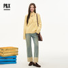 P&X设计师女装2025冬季宽松围脖套头V领短款毛衣825418183 黄色 商品缩略图1