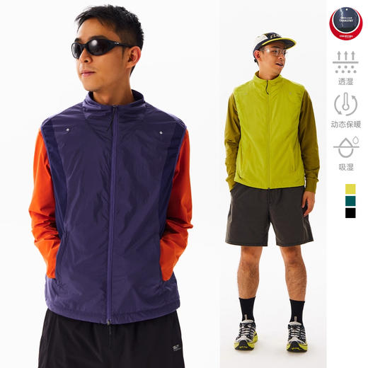 CryingCenter保暖锁温立领双拉马甲秋冬轻量化运动拼接运动马甲 商品图0