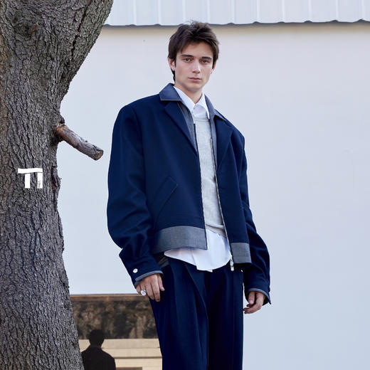 启世录TIWILLTANG“羿隙净域”型叠拼驳领牛仔夹克 商品图2