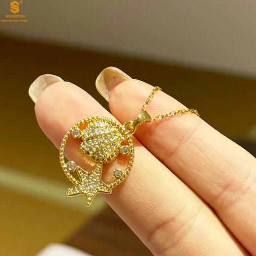 【品牌授权】【香港周六福】黄金钻石首饰 幸运一辈子K金吊坠（附赠K金项链） 商品图2