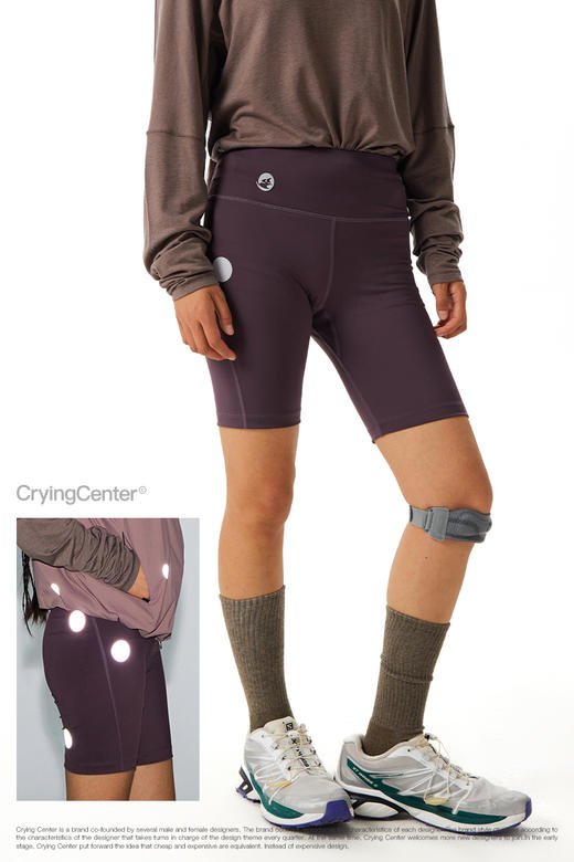 CryingCenter 运动高腰反光波点健身训练瑜伽骑行裤 哭喊中心 商品图4