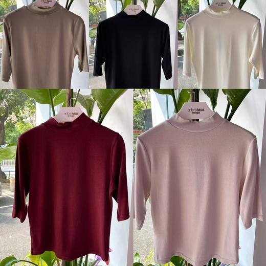 热奶肌底衣五分袖小立领内搭外穿高弹舒适透气16635112 商品图0