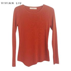 VIVIAN LIU薇薇安刘F2556305秋季女装新款一字领下摆不规则毛衣