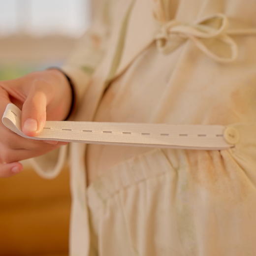 自然醒鸢尾牛奶丝系带月子服（带胸垫）秋冬产后纯棉11 10月份孕妇睡衣春秋季产妇待产哺乳QH 商品图14