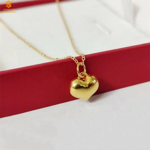 【品牌授权】【香港周六福】黄金钻石首饰 5D足金桃心吊坠（附赠K金项链） 商品图4