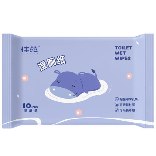 「便携小包装！4包装」湿厕纸家用小包10抽 婴儿湿巾独立装居家日用一次性湿纸巾可降解保湿 商品图4