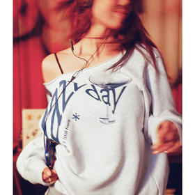 CryingCenter JazzDay斜肩宽松字母印花加绒卫衣 男女款 哭喊中心