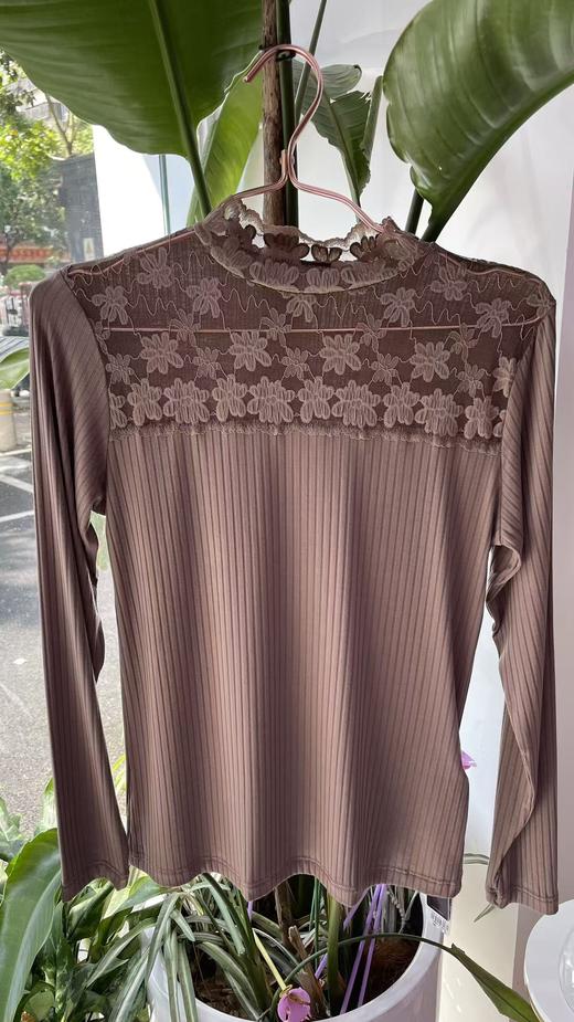 热奶肌底衣蕾丝小衫立领高弹舒适内穿外搭自带气质款16685101 商品图7