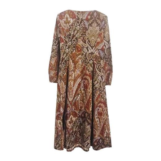 VIVIAN LIU薇薇安刘F2544103秋季女装新款灯笼袖收腰印花连衣裙 商品图1