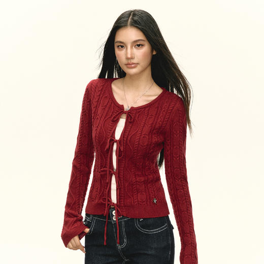 Ariseism 美式复古针织开衫毛衣女秋季新款上衣 商品图3