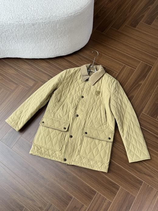 巴家25新品女士灯芯绒翻领格纹外套棉服 商品图9