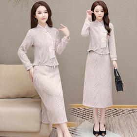 新中式两件套连衣裙，气质修身优雅简约时尚裙子QYM-XY24DY992