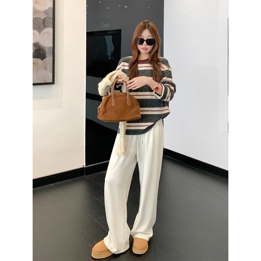 <曾小咸推荐>2.20现货秒杀 ！微信超特价！2色磨毛撞色条纹T恤 日常149.99 立减80 秒杀69.99！！ 商品图2