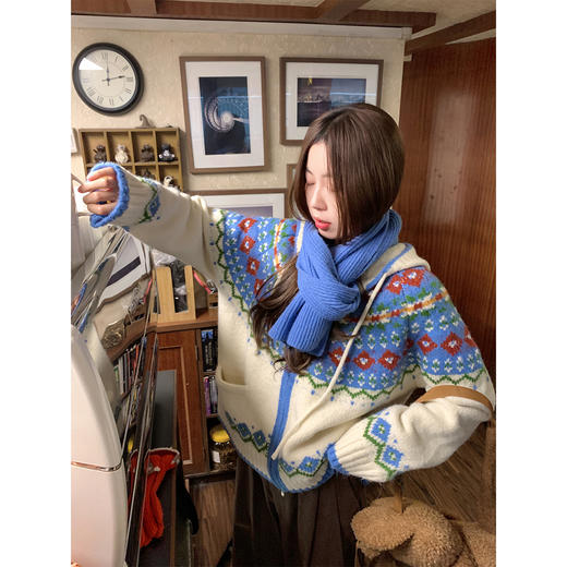 <曾小咸推荐>秋冬费尔岛连帽毛衣 商品图3