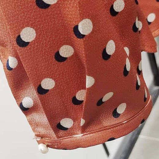 VIVIAN LIU薇薇安刘A2513001 春季女装法式层叠波点立领套头衬衫 商品图3