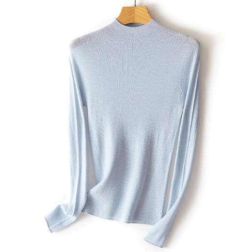 「自」全新升级【铂金会员284/天猫379/差价95】(44124)洛诗琳新款无缝一体半高领羊毛衫2025秋冬气质修身打底上衣 商品图2