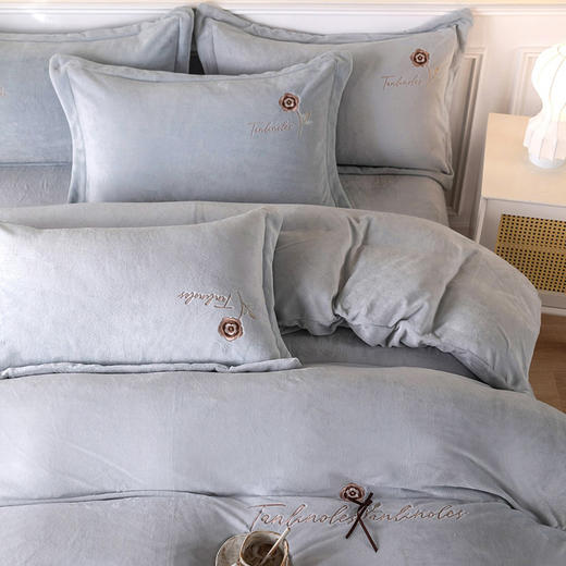 GRACE SPACE格调空间 牛奶绒床单四件套 秋冬绵软舒适保暖床单枕套床品 商品图10