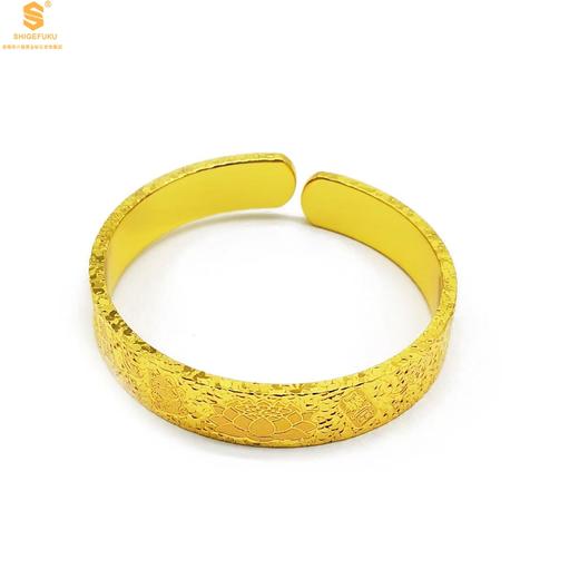 【品牌授权】【香港周六福】K金吉言碎冰冰暴富开口手镯 商品图0