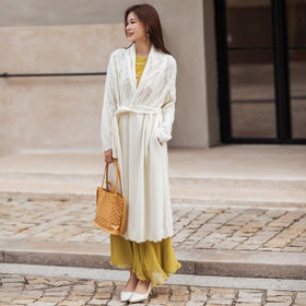 【林栖设计小店】提花毛织外套优雅多色百搭宽松显瘦2025秋冬新款毛衣女1954050