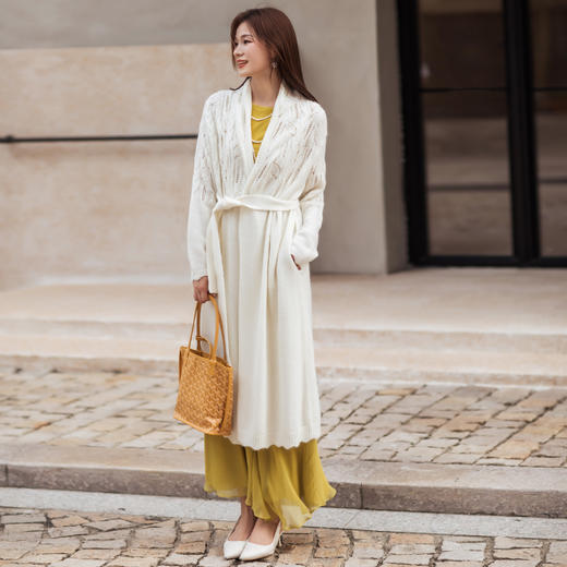 【林栖设计小店】提花毛织外套优雅多色百搭宽松显瘦2025秋冬新款毛衣女1954050 商品图0